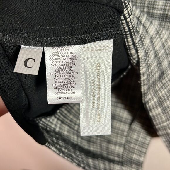 Ann Taylor LOFT Black Tweed Stripe Floral Sleeveless Sheath Dress Women's 6P‎ - Picture 6 of 9